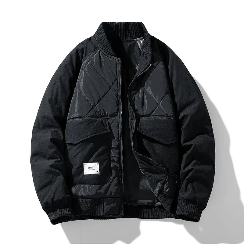 Teddy Quilted Bomber Jacket | Relaxed Fit Zip Front Bomber Jacket