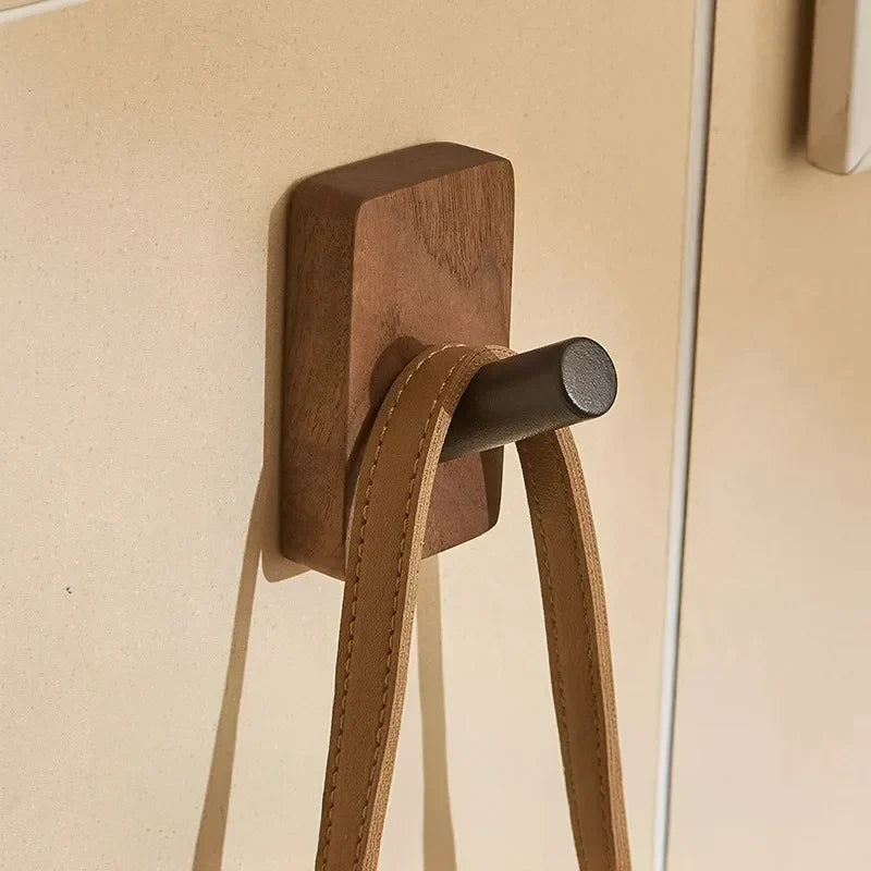 Nordic Minimalist Wall Hooks With Wood and Metal Design