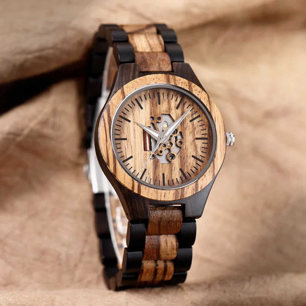 Max Skeleton Wristwatch | Wooden Case, Wooden Strap Wristwatch
