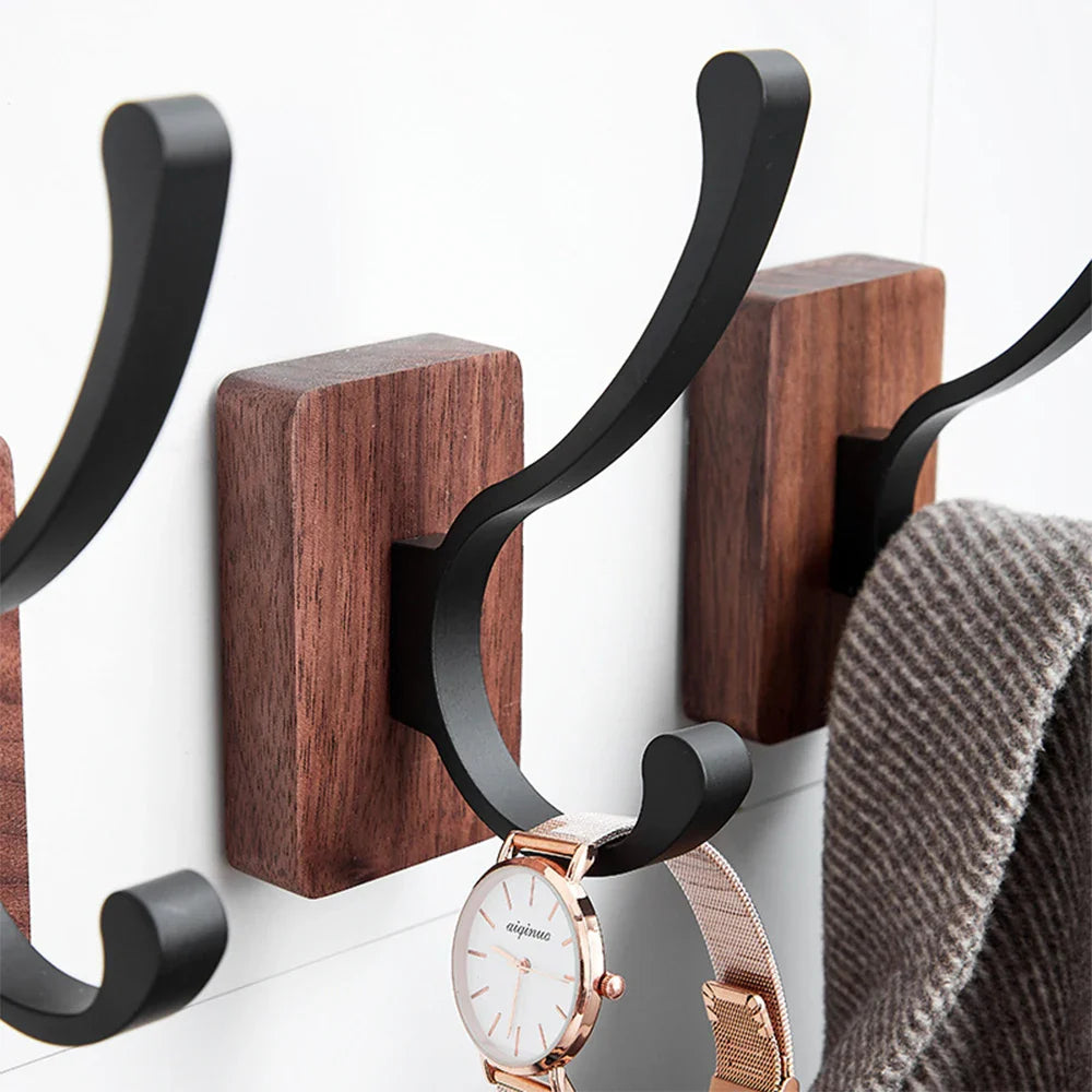 Minimalist Walnut Wall Hooks
