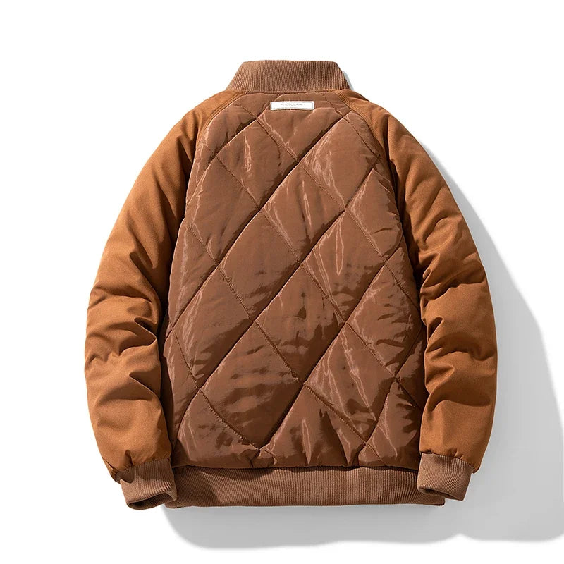 Teddy Quilted Bomber Jacket | Relaxed Fit Zip Front Bomber Jacket