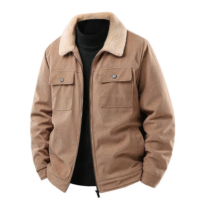 Theo Relaxed Fit Bomber Jacket | Corduroy Zip Front Bomber Jacket