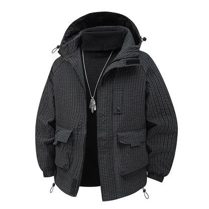 Alexander Relaxed Fit Hooded Jacket | Plaid, Zip Front Jacket