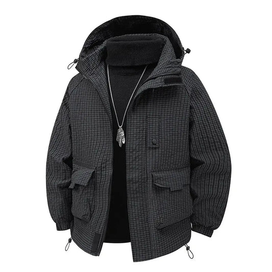 Alexander Relaxed Fit Hooded Jacket | Plaid, Zip Front Jacket