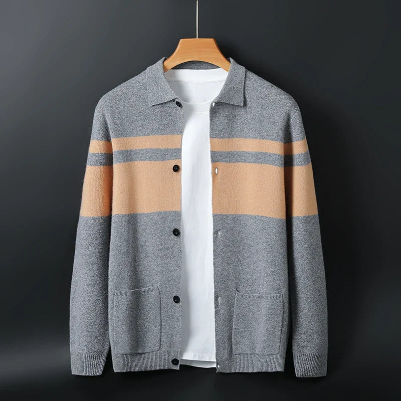 Archie Relaxed Fit Cardigan | Striped, Collared Cardigan