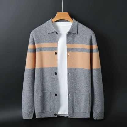 Archie Relaxed Fit Cardigan | Striped, Collared Cardigan