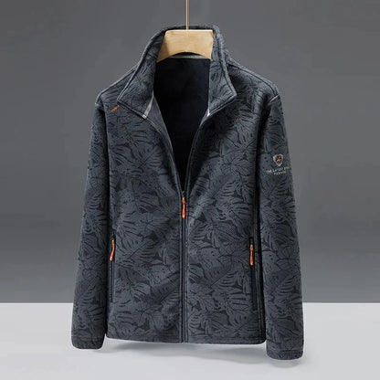 Men's fleece jacket – Regular fit – Stand-up collar – Zipped pockets – Soft fabric