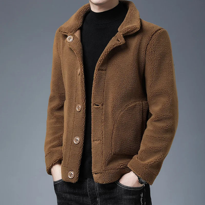 Teddy Fleece Regular Fit Jacket | Collared Button Front Jacket
