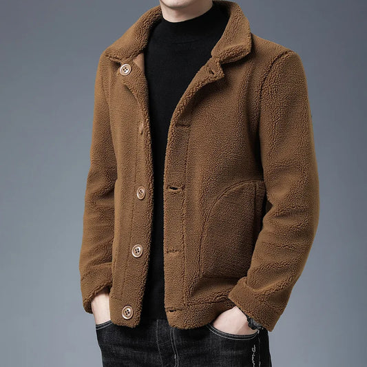 Teddy Fleece Regular Fit Jacket | Collared Button Front Jacket