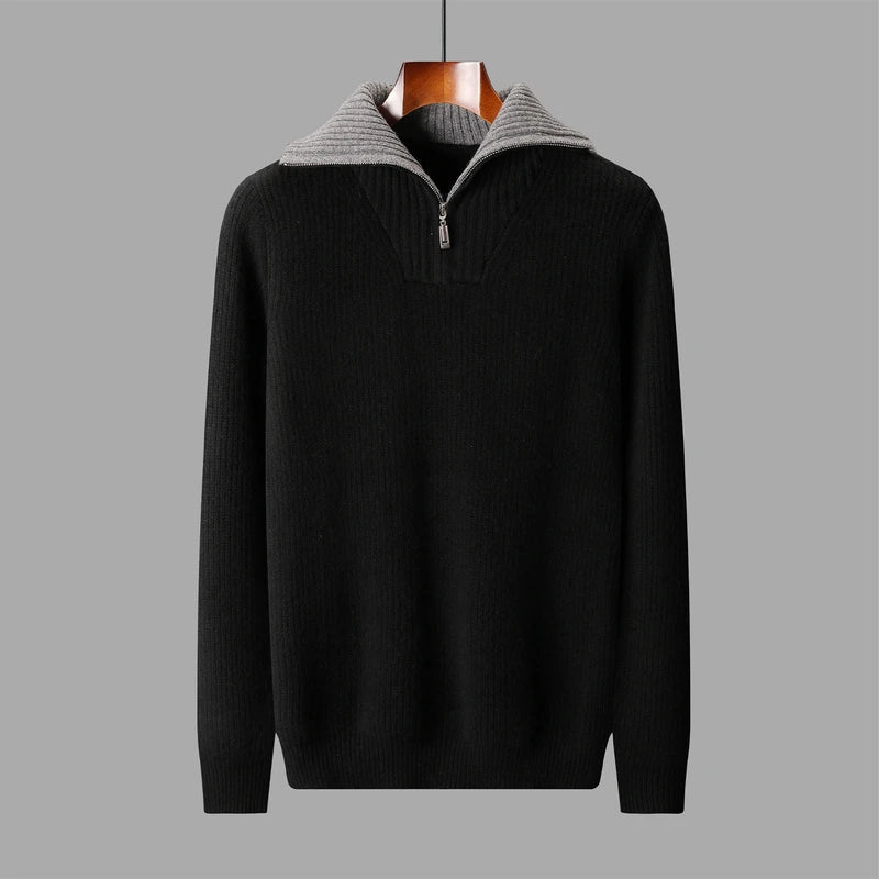Theo Regular Fit Quarter-Zip Sweater | Ribbed Knit Sweater