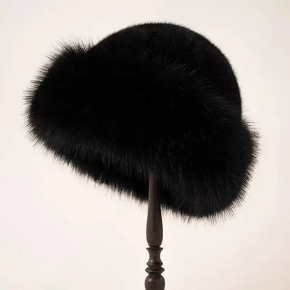 Alessandra Rounded Fur Hat | Solid Cold-Weather Fur Hat