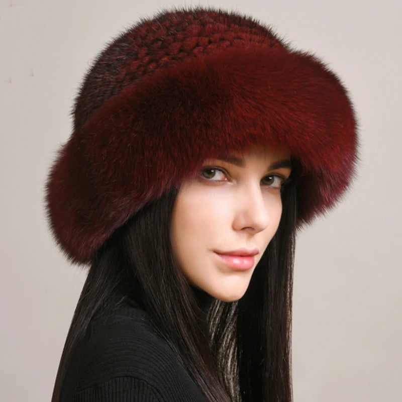 Chiara Knitted Fur Hat | Fluffy Winter Fur Hat