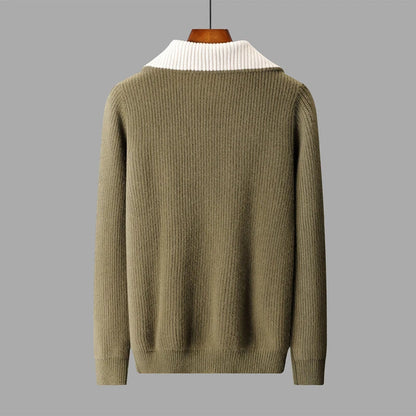 Theo Regular Fit Quarter-Zip Sweater | Ribbed Knit Sweater