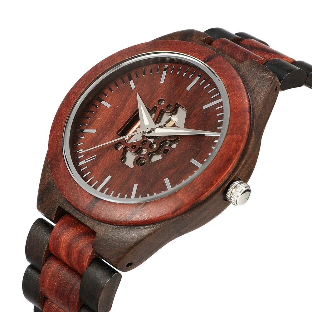 Max Skeleton Wristwatch | Wooden Case, Wooden Strap Wristwatch