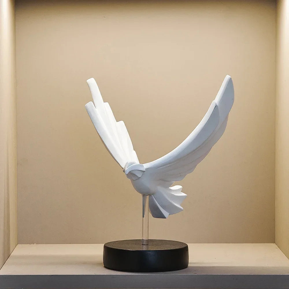 Contemporary Metal Eagle Sculpture With Sleek Finish