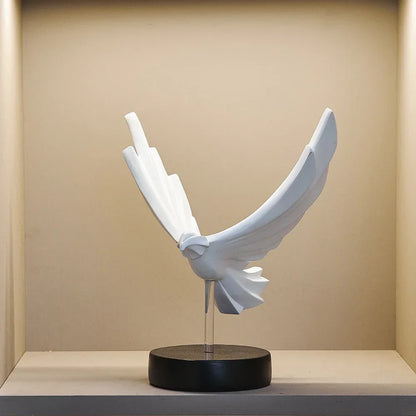 Contemporary Metal Eagle Sculpture With Sleek Finish