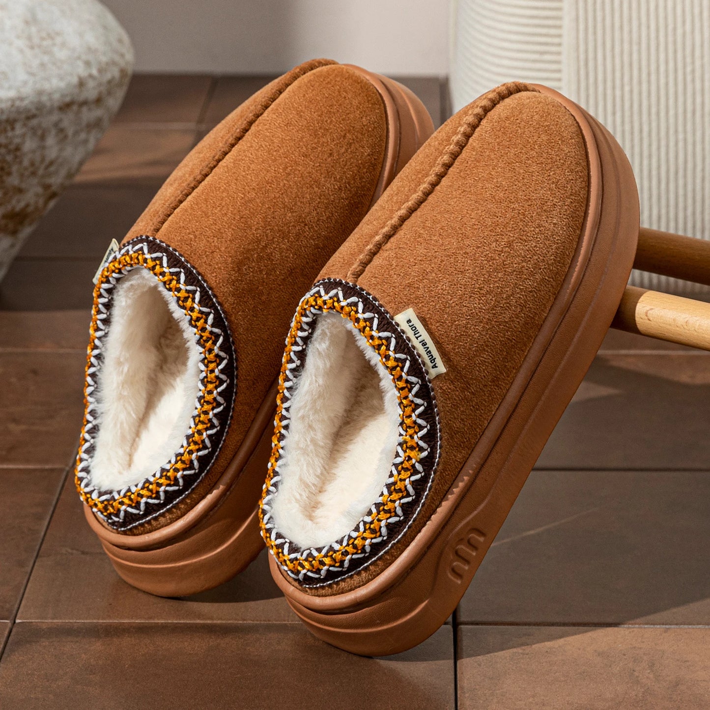 Emma Fleece Orthopedic Slip-On Slippers | Plush Lining Slippers