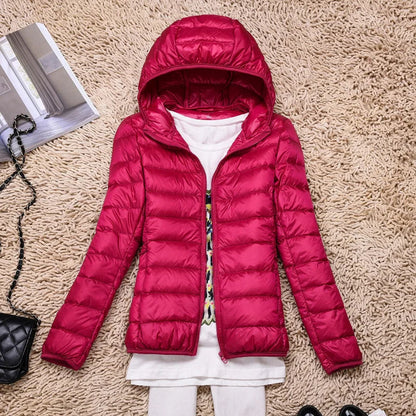 Chloe Hooded Puffer Jacket | Quilted Zip Front Jacket