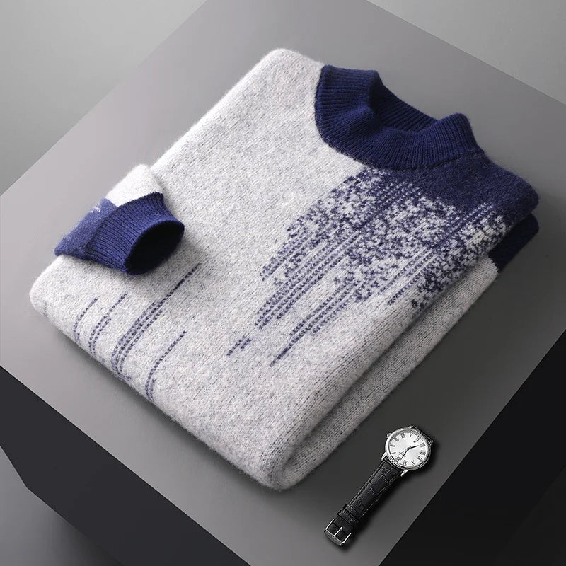 Alexander Regular Fit Sweater | Mock Neck Ribbed Sweater