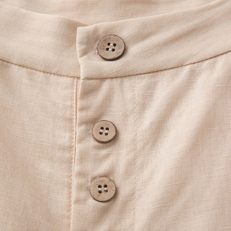 Women's High-Waisted Button Front Wide-Leg Pants – Relaxed Casual Style