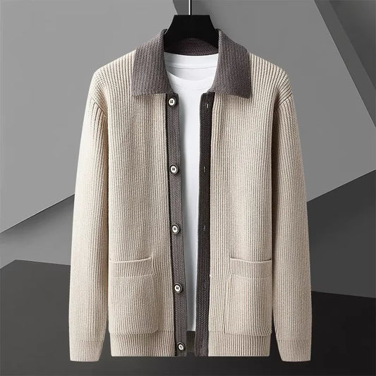 Joshua Collared Cardigan | Button Front, Patch Pockets Cardigan
