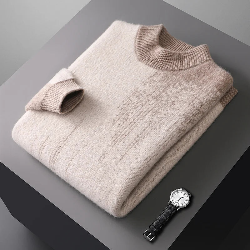 Alexander Regular Fit Sweater | Mock Neck Ribbed Sweater
