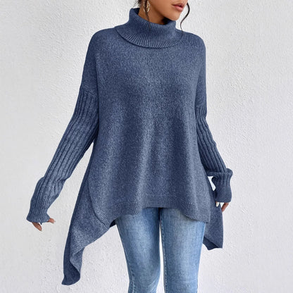 Maria Oversized Turtleneck Sweater | Solid Turtleneck Sweater