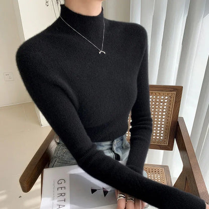 Veronica Slim Fit Mock Neck Sweater | Ribbed Mock Neck Sweater