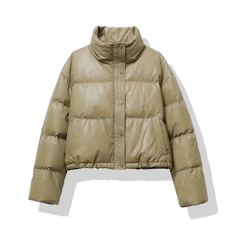 Bianca Cropped Puffer Jacket | Quilted Puffer Jacket