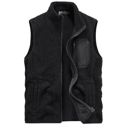 Alfie Relaxed Fit Vest | Stand Collar, Full Zip Vest