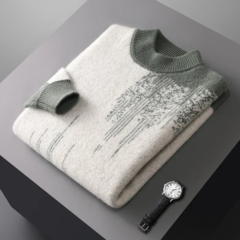 Alexander Regular Fit Sweater | Mock Neck Ribbed Sweater