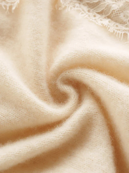 Ilaria Relaxed Fit Cardigan | Lace Trim V-Neck Cardigan