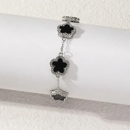 Sofia Link Bracelet | Clover Motif, Rhinestone Accents Bracelet