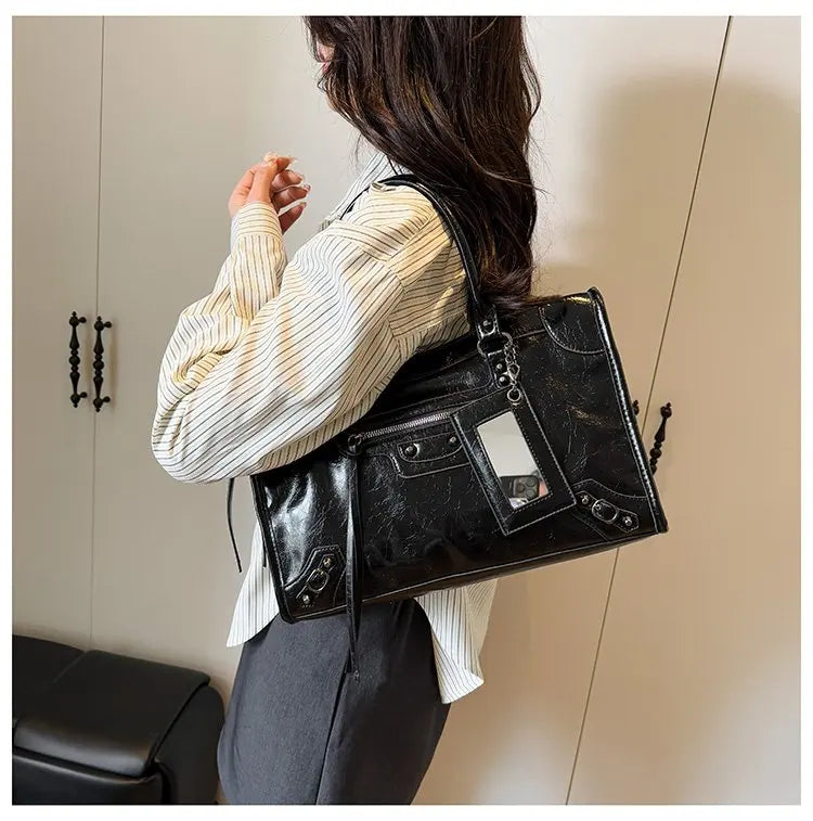 Aurora Leather Top Handle Satchel | Shoulder Strap Satchel