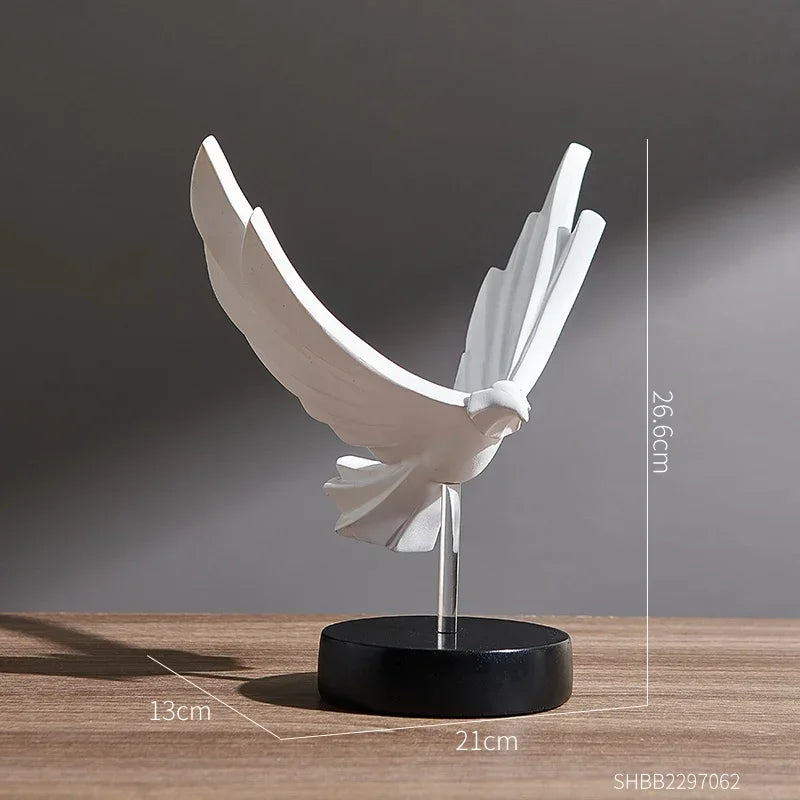 Contemporary Metal Eagle Sculpture With Sleek Finish