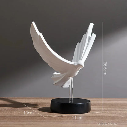 Contemporary Metal Eagle Sculpture With Sleek Finish