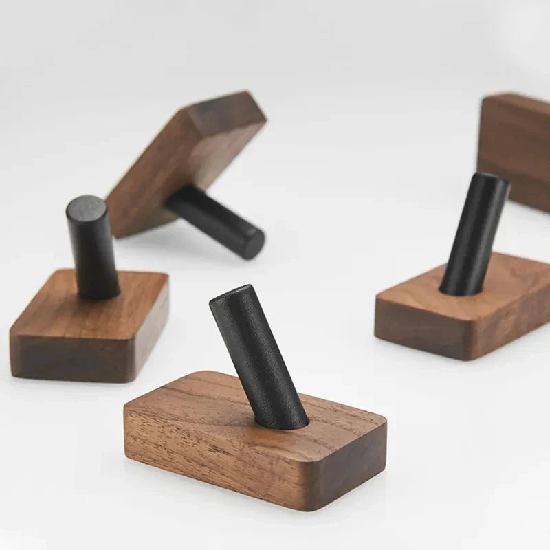 Nordic Minimalist Wall Hooks With Wood and Metal Design