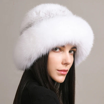 Chiara Knitted Fur Hat | Fluffy Winter Fur Hat