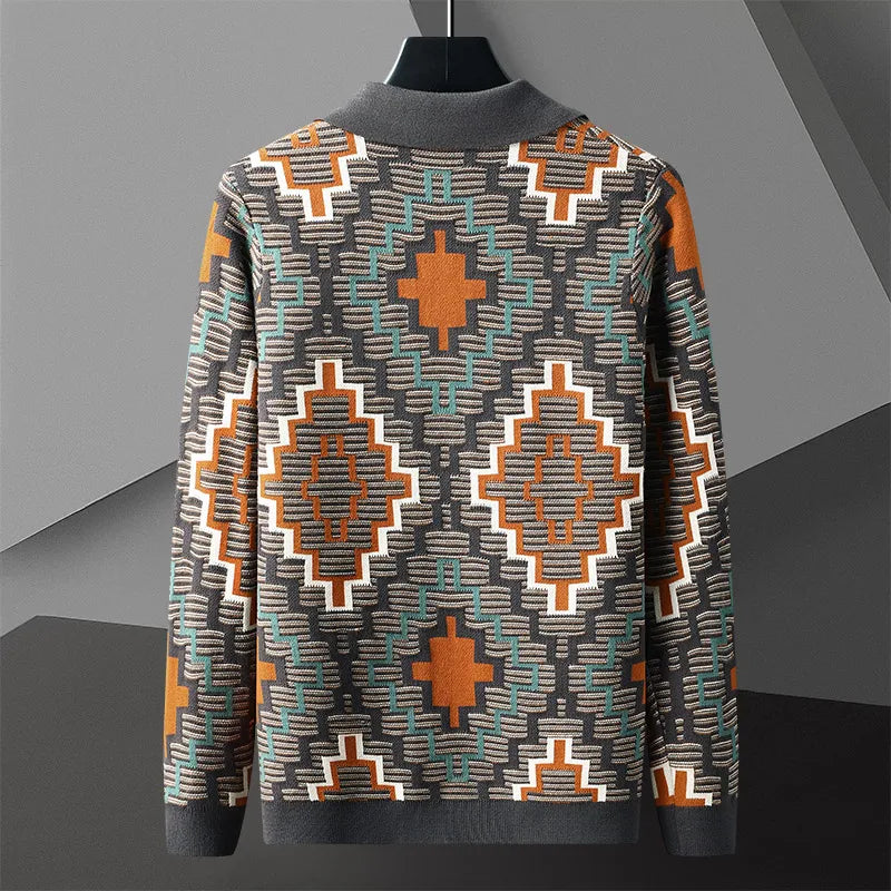 Alexander Open Front Cardigan | Geometric Print Cardigan