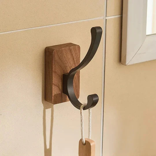 Nordic Minimalist Wall Hooks With Wood and Metal Design