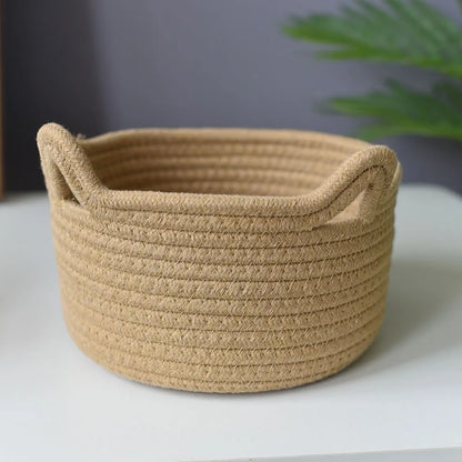 Woven Cat-Ear Storage Basket Set of Three