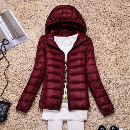 Chloe Hooded Puffer Jacket | Quilted Zip Front Jacket