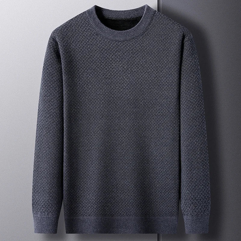 James Waffle Knit Sweater | Crewneck, Ribbed Cuffs & Hem Sweater