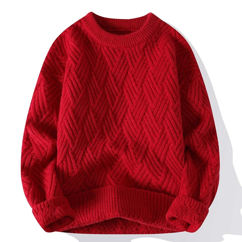 Niccolò Relaxed Fit Sweater | Crewneck, Textured Knit Sweater