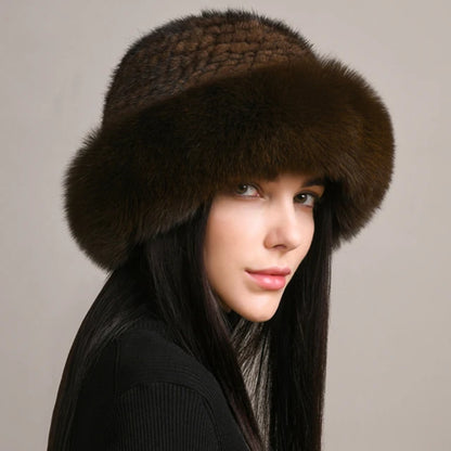 Chiara Knitted Fur Hat | Fluffy Winter Fur Hat