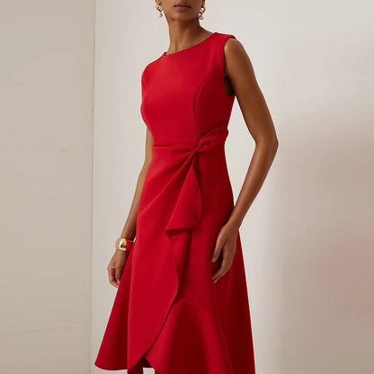 Ruffled Asymmetrical Hem A-Line Dress for Women – Party-Ready Elegance