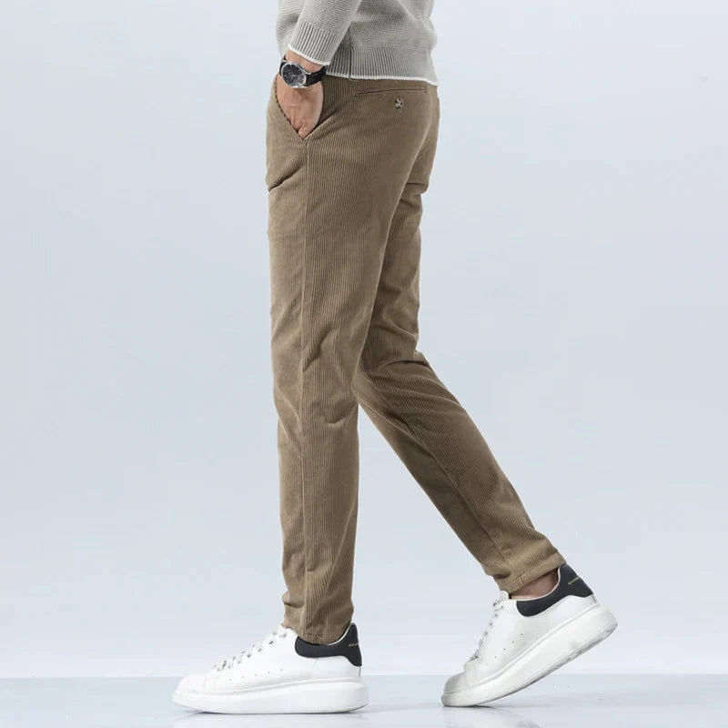Benjamin Straight Fit Trousers | Pleated Full-Length Trousers