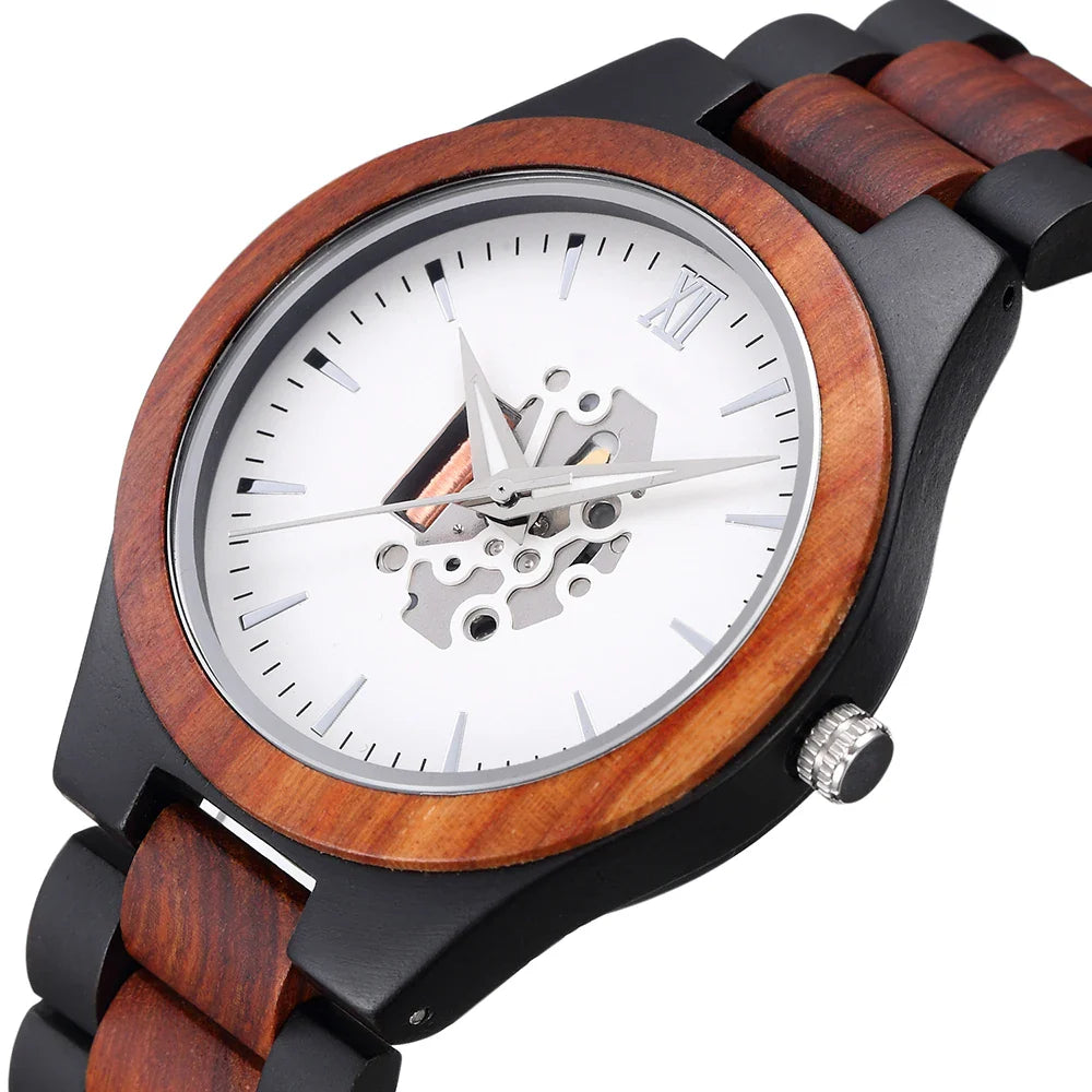 Max Skeleton Wristwatch | Wooden Case, Wooden Strap Wristwatch