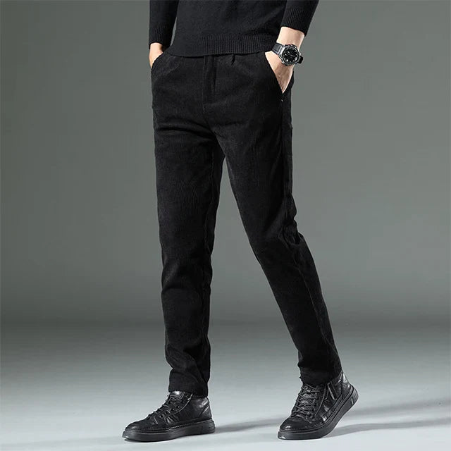 Benjamin Straight Fit Trousers | Pleated Full-Length Trousers