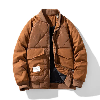 Teddy Quilted Bomber Jacket | Relaxed Fit Zip Front Bomber Jacket